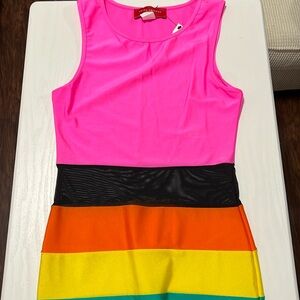 Akira Large Rainbow Color block Dress
